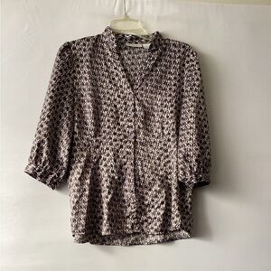 Worthington Elegant Black and White Patterned Women's Top